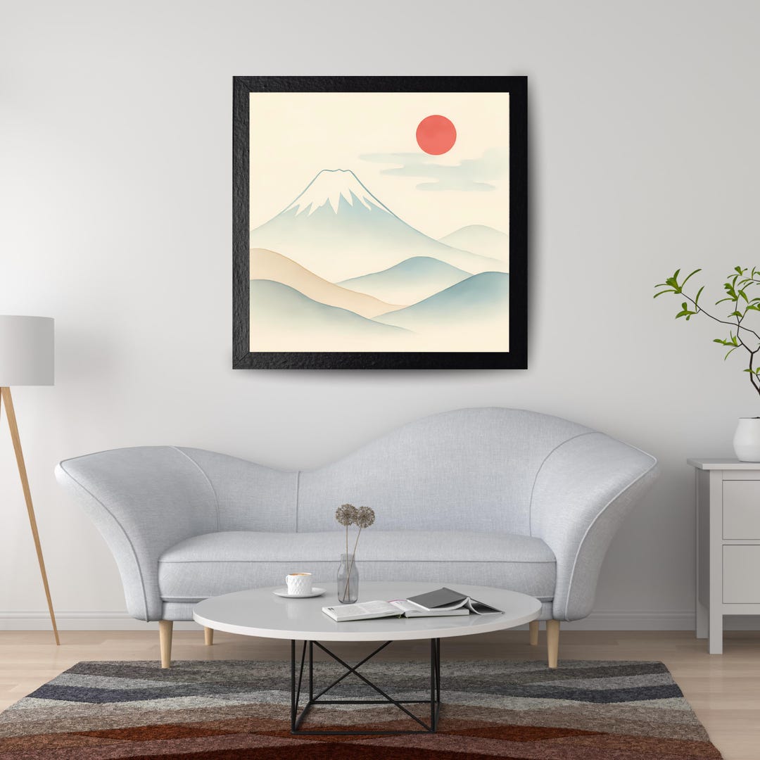 Minimalist Mount Fuji Wall Art Printable, Japanese Landscape Art, Zen ...