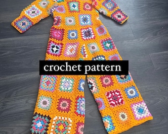 CROCHET PATTERN patchwork jumpsuit