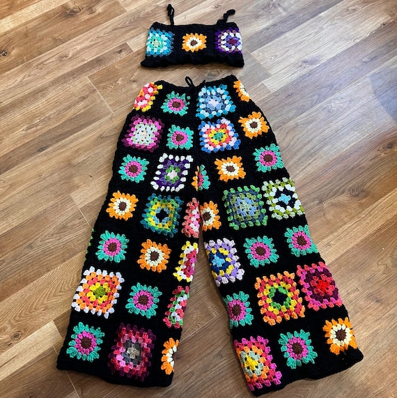 Crochet Patchwork Trousers and Top 