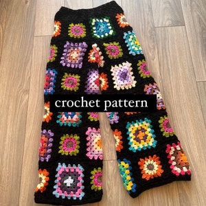 CROCHET PATTERN patchwork granny square trousers