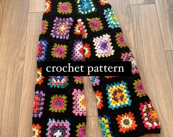 CROCHET PATTERN patchwork granny square trousers