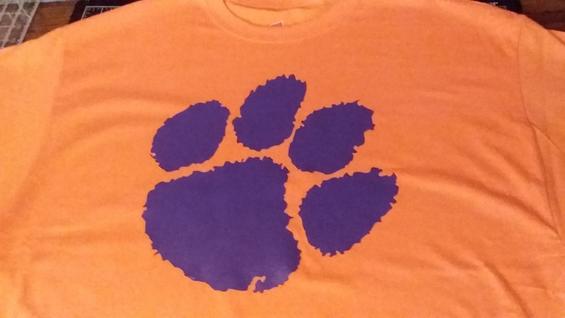 Clemson Tigers Paw Many Colors /& Sizes To Choose From Graphic T-shirt/'s Made To Order