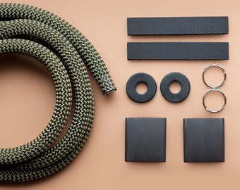 DIY camera strap kit in various colors, perfect as a gift for photographers. Ideal as a carrying strap for any camera.