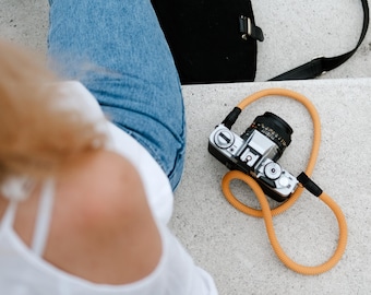 Camera rope, rope in various colors. Vegan camera strap for DSLR and system cameras for photography