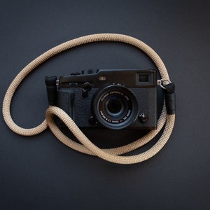 Camera rope, camera strap in beige and other colors for analogue and DSLR cameras