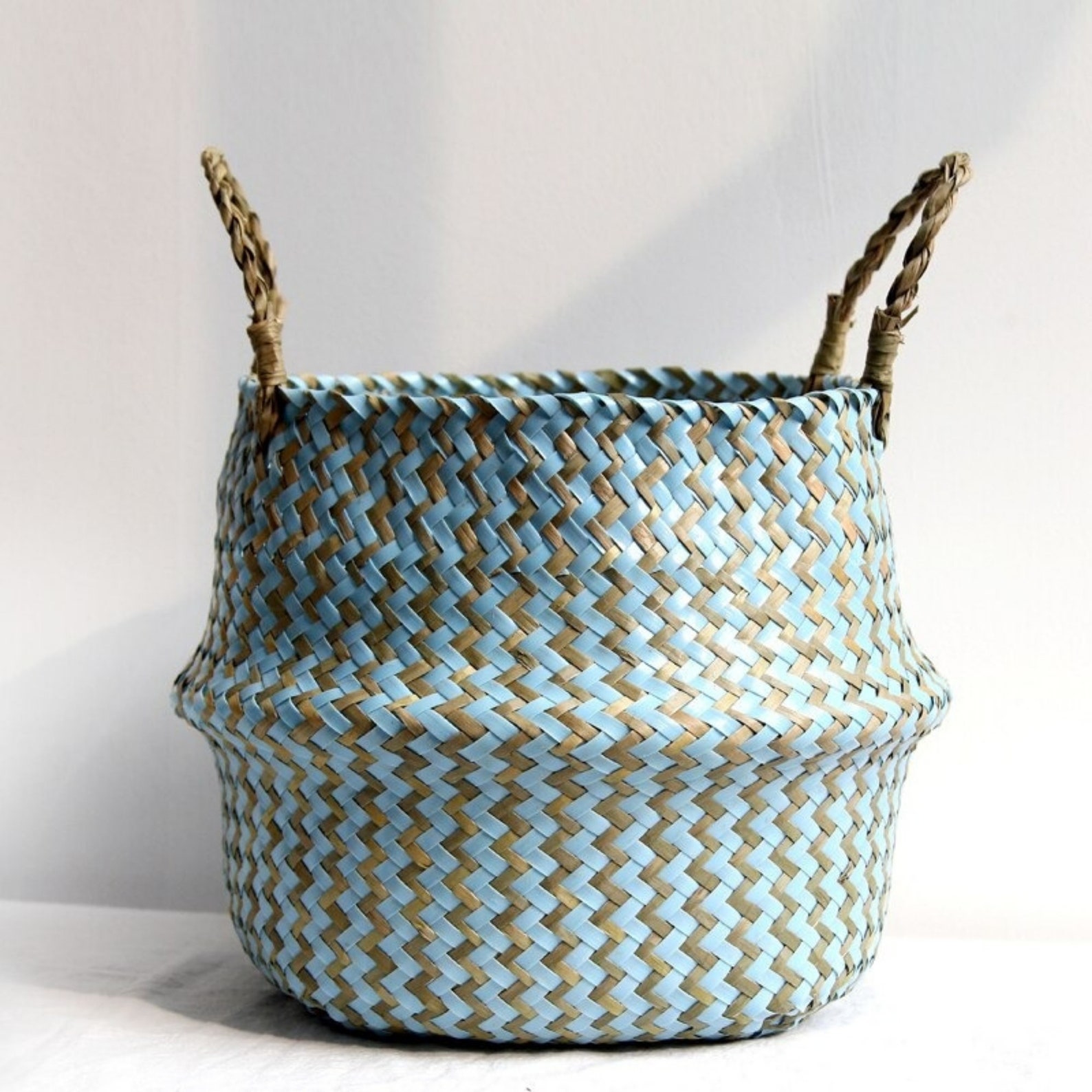 Boho Wicker Basket Bohemian Storage Collapsible Baskets Etsy