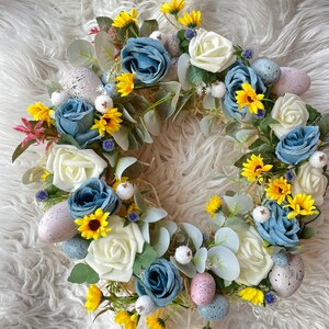 Spring Easter Door Wreath Easter Door Wreath Blue Easter Wreath front Door Easter Door Decoration Spring Door Decor Easter Wreath by Florina image 8