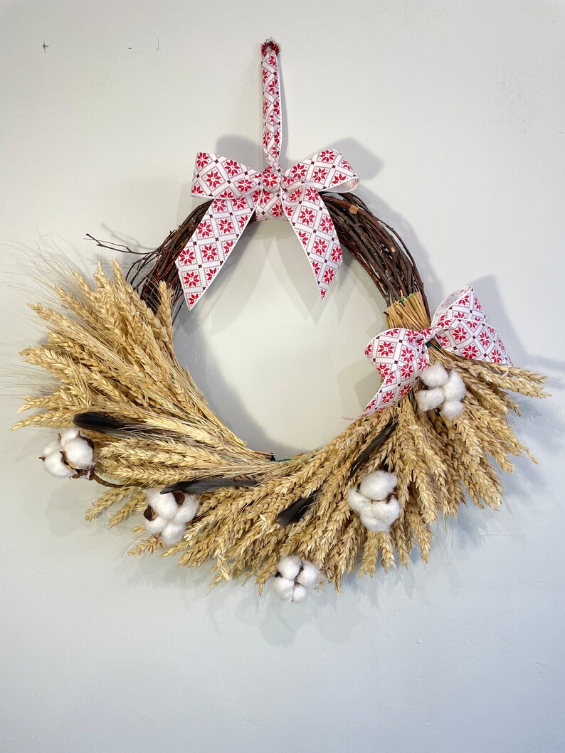 Natural Wheat Wreath Dried Flower Wreath Natural Door Wreath Rustic Flower Wreath Wildflower Wreath Wheat Wreath Home Decoration by Florina image 10