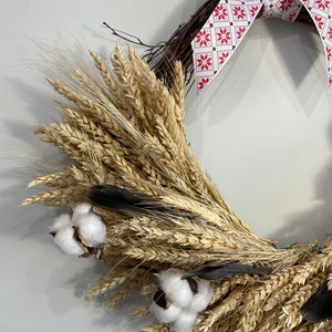 Natural Wheat Wreath Dried Flower Wreath Natural Door Wreath Rustic Flower Wreath Wildflower Wreath Wheat Wreath Home Decoration by Florina image 5