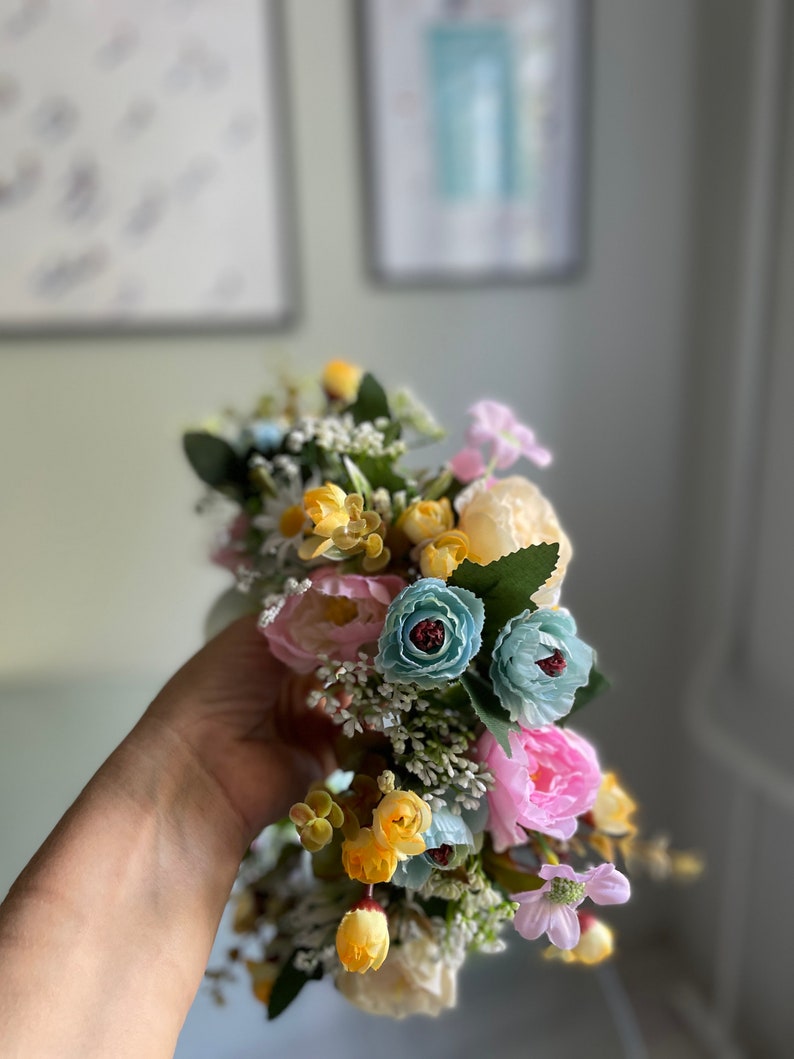 Flower Crown for Women Wedding Flower Headband for her Pink Hair Crown Wreath Flower Headband for Women Pastel Flower head wreath by Florina image 6