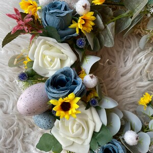 Spring Easter Door Wreath Easter Door Wreath Blue Easter Wreath front Door Easter Door Decoration Spring Door Decor Easter Wreath by Florina image 2