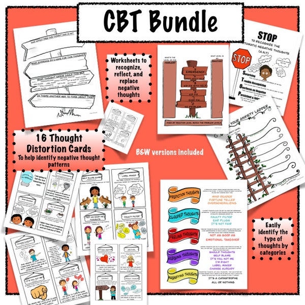 Kids Cbt Worksheets Etsy Kids Cbt Worksheets Etsy