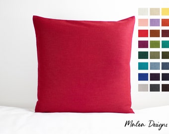 25 colors, 100% linen, pillowcase, pillow cover, 40x40, 45x45, 50x50, 40x60, 80x80, 40x80, 30x30, 35x35, 60x60 ... handmade.