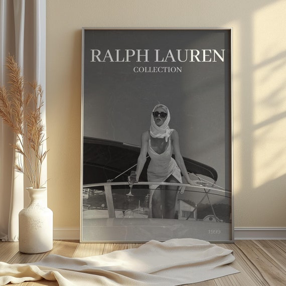 Ralph Lauren Poster, Vintage Fashion Magazine Print, Luxury