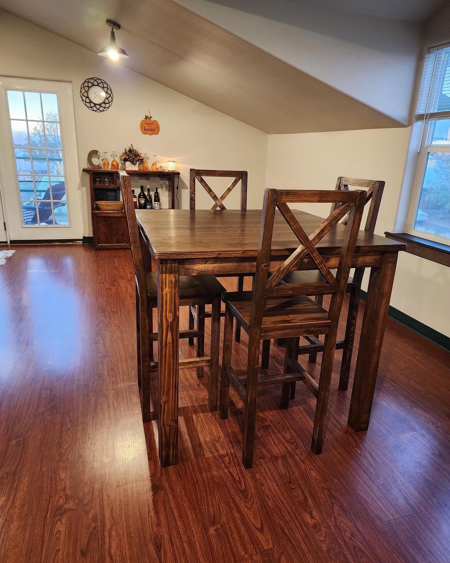 High Top Bar Height Farmhouse Dining Room Table Set Etsy