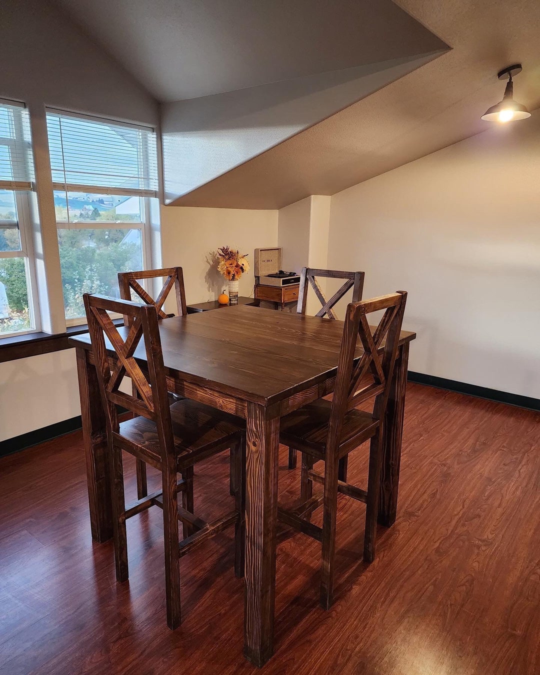 High Top Bar Height Farmhouse Dining Room Table Set Etsy