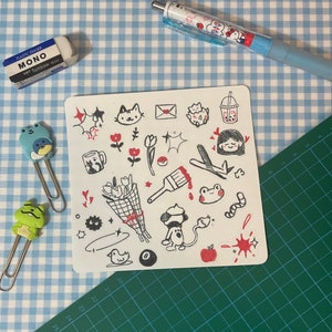 Hoja de pegatinas de garabatos