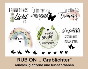 RUB-On Sticker „Grablichter“ A5, randlos, glänzend und leicht erhaben