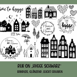 RUB-On Sticker „hygge schwarz“ A5 randlos, glänzend und leicht erhaben