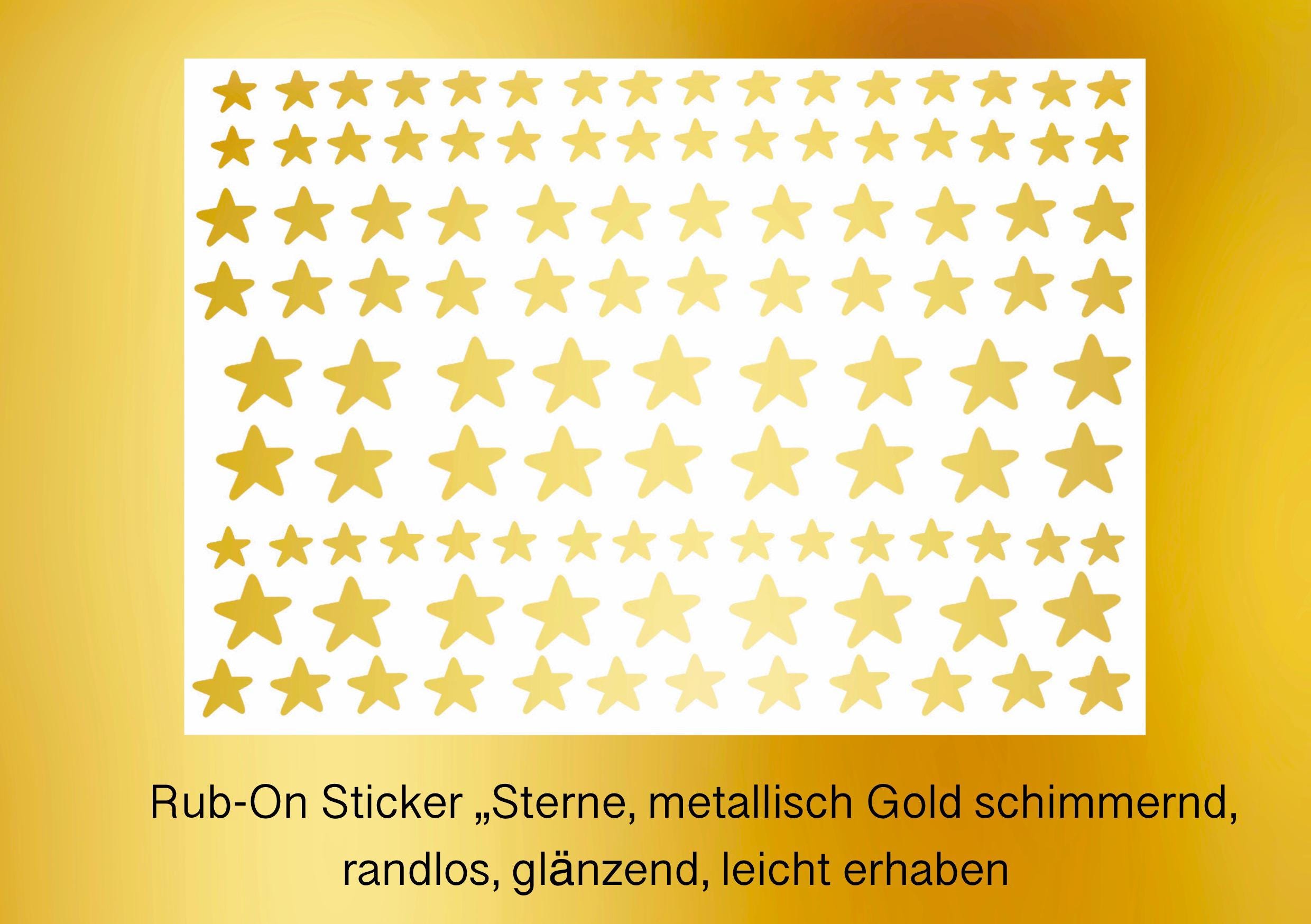 Softy-Sticker Stern Gold – Selbstklebende Deko-Sterne, Bogen 17,5 X 9 Cm