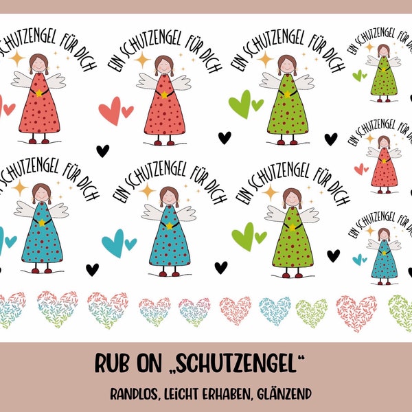 RUB-On Sticker „Schutzengel“, A5 randlos, glänzend und leicht erhaben