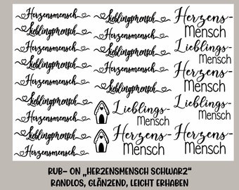 RUB-On Sticker „Herzensmensch “ A5 randlos, glänzend und leicht erhaben