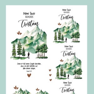 Berge Kerzentattoo Taufe Folie Taufkerze Kerzensticker
