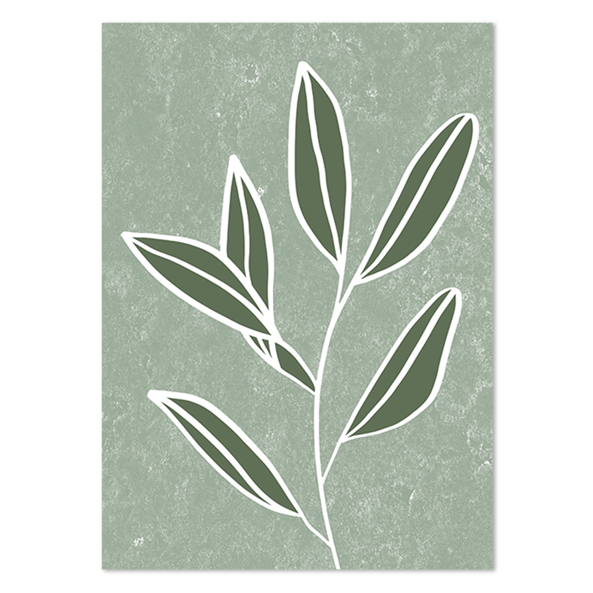 Set of 7 Printables Sage Green Botanical Line Art Bohemian - Etsy