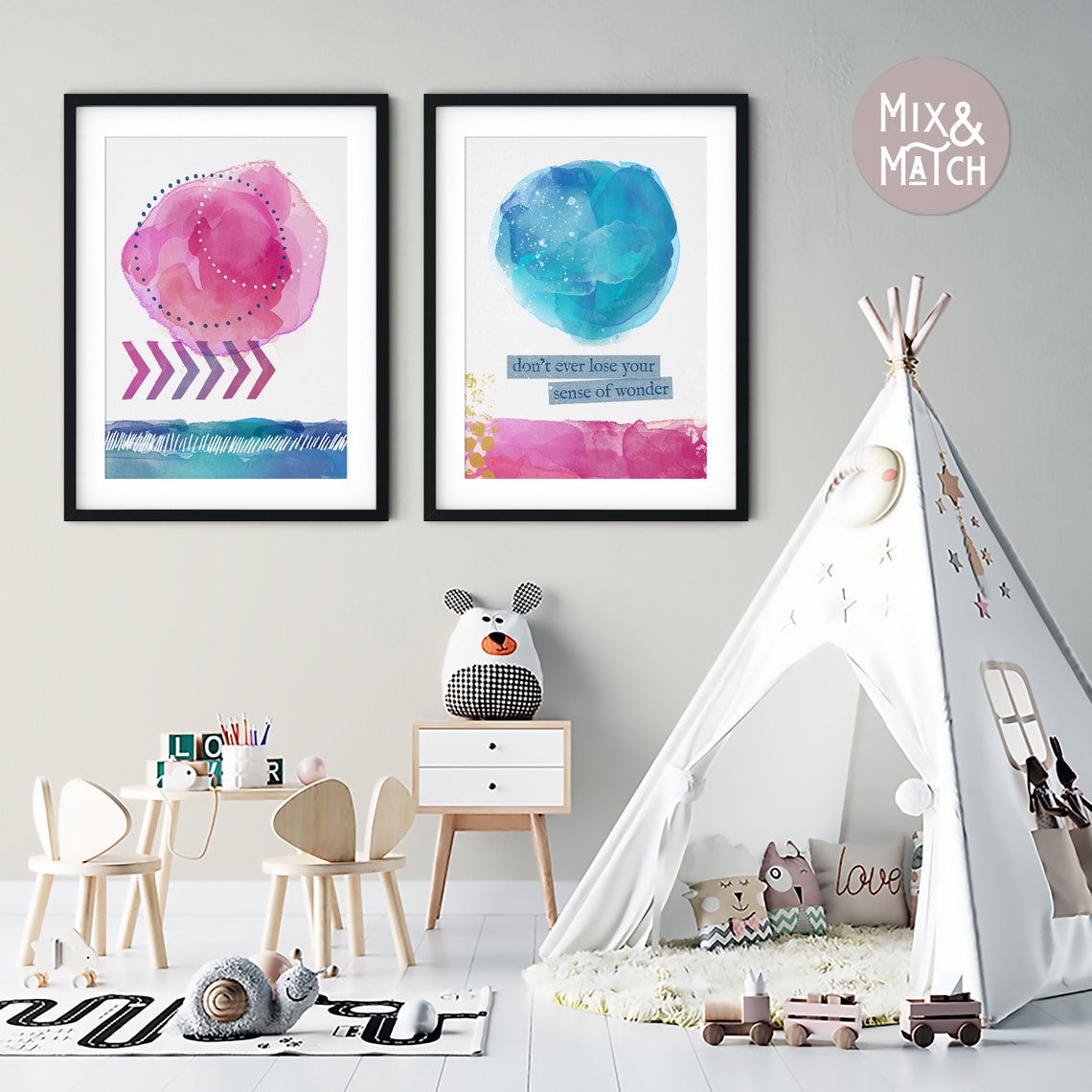 Watercolor Printable Art, Digital Download, Printable Wall Art, Mixed ...