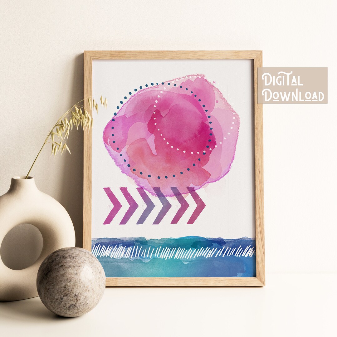 Watercolor Printable Art, Digital Download, Printable Wall Art, Mixed ...