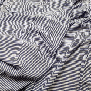 Rayon Crinkle fabric, Denim Blue Black Stripes Color by the yard, 100% Rayon Woven fabric for Women Clothing, Sold by the yard_ EB7