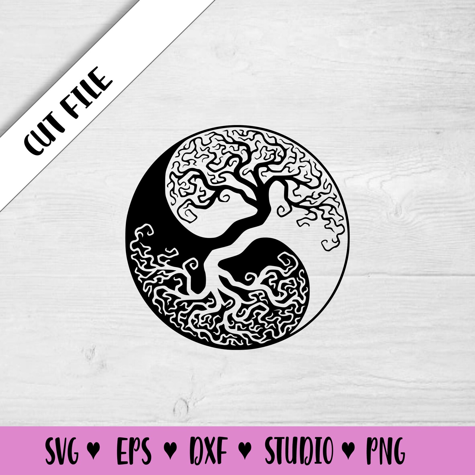 Tree of Life Yin Yang SVG Cut File Dxf Eps Png Etsy Australia