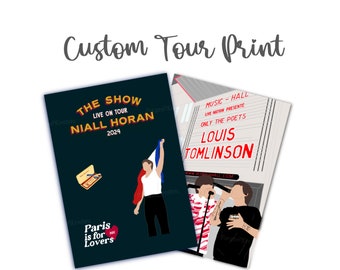 Print Portrait / affiche photo personnalisée d’une tournée de vos artistes préférés