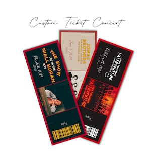 Personalisierte Souvenir-Konzertkarten/Tickets für Ihr(e) Lieblingskonzert(e) mit Tourfoto