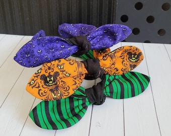 Haunted mansion inspired Knotted Headband, Haunted mansion wallpaper, Knot Headband, Knotted Bowband, Top Knot Headband, Bow Headband