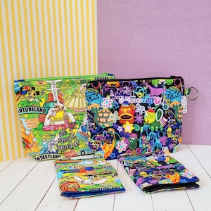Cartera pequeña de parque temático retro, bolsa con cremallera, billetera inspirada en Navidad, bolsa, titular de tarjeta de crédito, billetera de bolsillo, bolsa y billetera