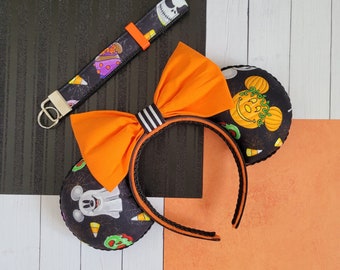 Halloween Themed Handmade Ears | Disney Ears | Minnie Mouse Handmade Ears | Ear Holder | Ready to ship