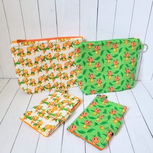 Billetera pequeña con diseño de pájaro naranja, bolsa con cremallera, billetera inspirada en un parque temático, tarjetero, billetera de bolsillo, neceser, estuche y billetera