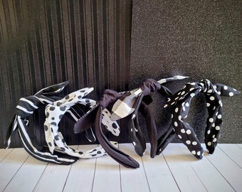 Black and White Knotted Headband| Bow Headband | Ready to ship