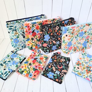 Bolsa de tela de Rifle Paper Co., Billetera de Rifle Paper Co., Tarjetero, Billetera de bolsillo, Neceser, Estuche y billetera, Hecho a mano