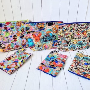 Parques temáticos Small Wallet, Zipper Pouch, personajes Inspired Wallet, titular de tarjeta de crédito, Pocket Wallet, Pouch y Wallet, listos para enviar