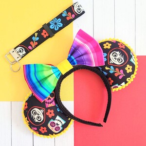 Orejas de ratón del Día de los Muertos: llavero hecho a mano inspirado en Coco