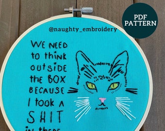 Think Outside the Box - Hand Embroidery PDF Pattern Only
