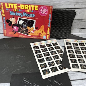 70s Vintage LITE BRITE Disney Characters Mickey Mouse Picture Refill Sheets 5470