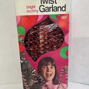 Vintage Red Twist Garland Christmas 21”