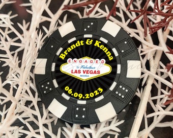 Anpassade pokermarker för bröllop, pokermarker för gifta i Las Vegas, minnessak till förlovningsårsdag, bröllopsfestgåvor