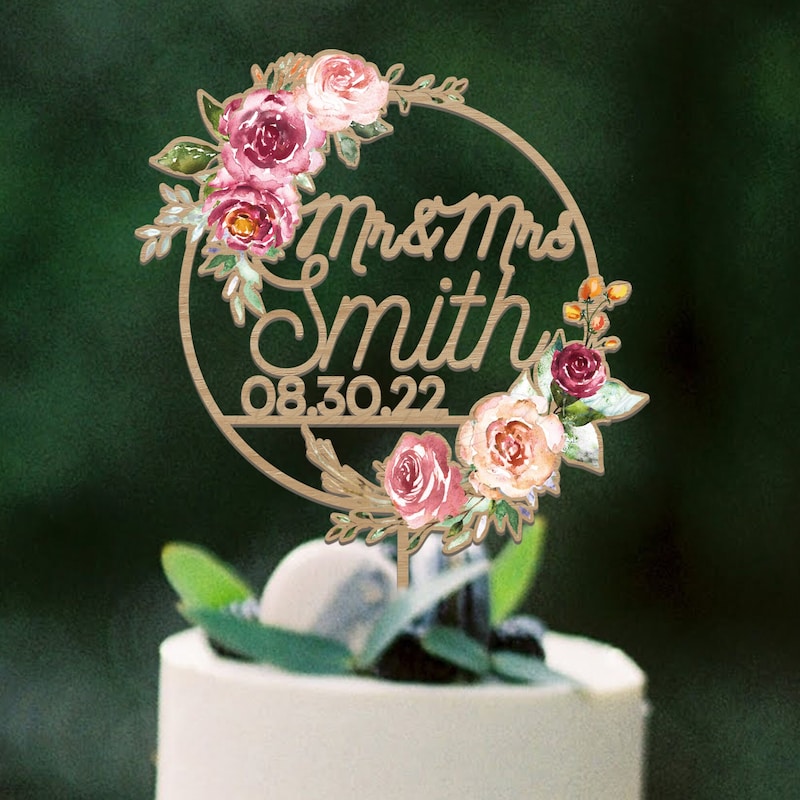 Floral Cake Topper - Etsy