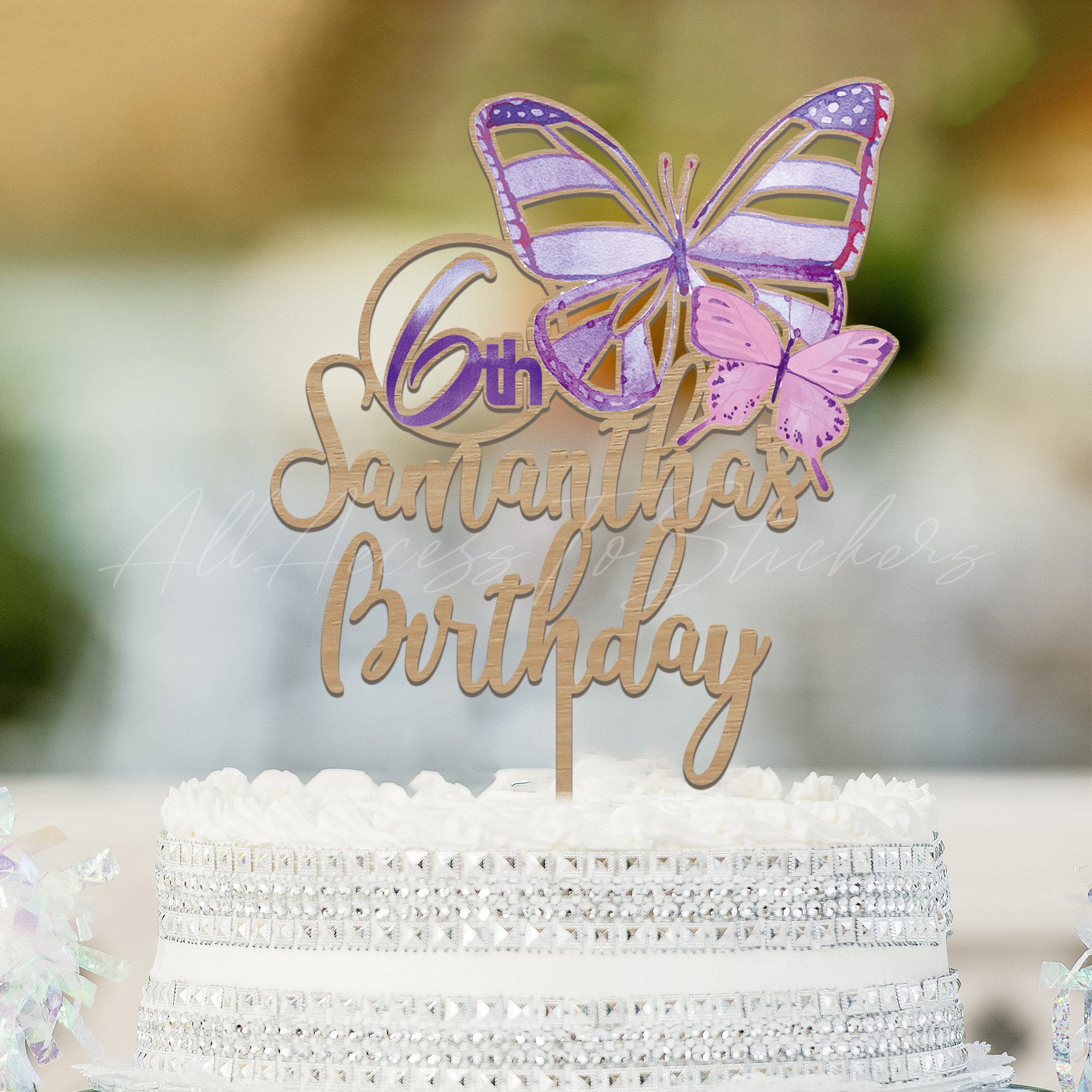 Set da 13 pezzi di decorazioni per torte a farfalla, ornamenti