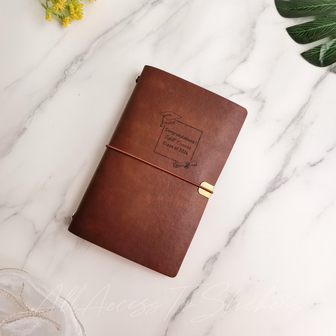 Graduation Leather Notebook, Custom Leather Journal Cover, Class of ...