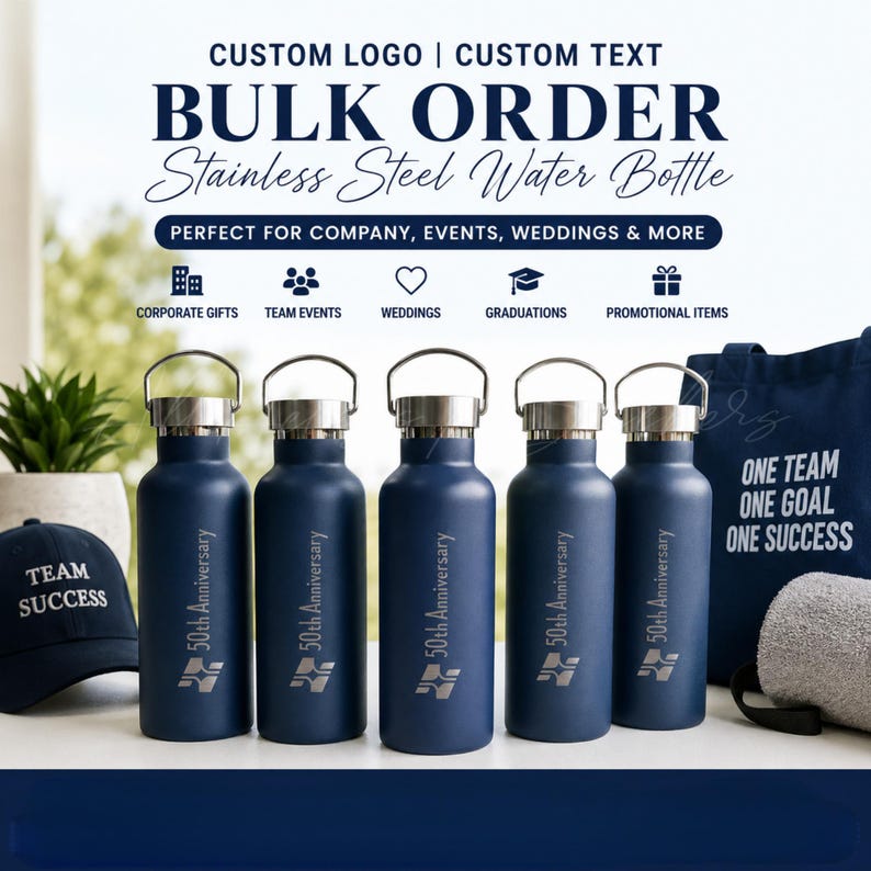 Custom Logo Water Bottle Bulk Order, Personalized Stainless Steel ...
